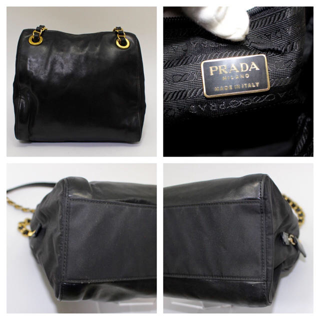 PRADA(プラダ)の正規品 美品✨レザー×チェーンバッグ レディースのバッグ(ショルダーバッグ)の商品写真