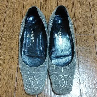 シャネル(CHANEL)のCHANEL　シャネル　キャンバス ステッチ パンプス(バレエシューズ)