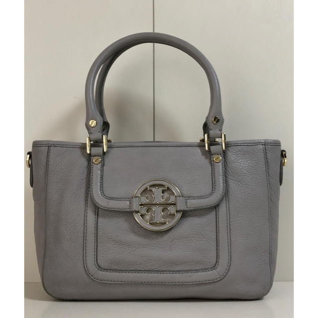 Tory Burch(トリーバーチ)の☆美品☆送料無料☆TORYBURCHトリーバーチレザーハンドバッグ☆グレー系☆ レディースのバッグ(ハンドバッグ)の商品写真