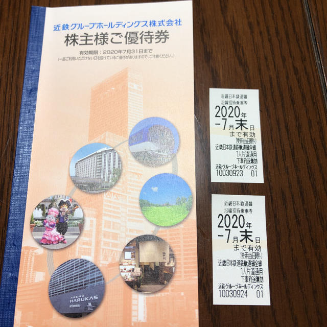 近鉄グループ優待券　近鉄電車乗車券二枚 チケットの優待券/割引券(その他)の商品写真