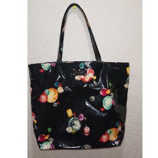 ケイトスペードニューヨーク(kate spade new york)のkate spade トートバッグ 黒生地に宝石のプリント(トートバッグ)