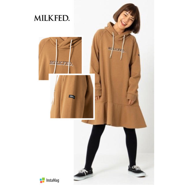 MILKFED.(ミルクフェド)のミルクフェド LOGO EMBROIDERY HD DRESS*. レディースのワンピース(ひざ丈ワンピース)の商品写真