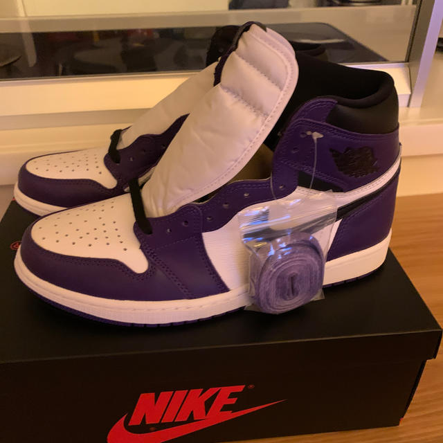 靴/シューズair jordan 1 Court Purple