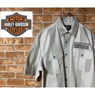 ハーレーダビッドソン(Harley Davidson)のHarley-Davidson  シャツ　半袖　L  コットン100%  激レア(シャツ)