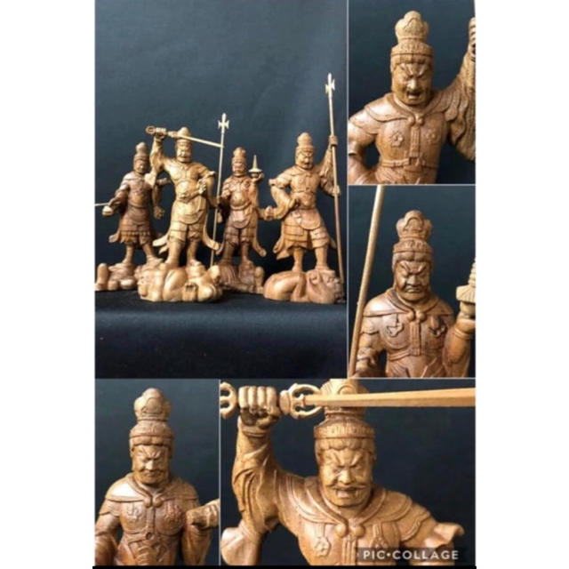四天王 怖く 精密細工 鎮宅辟邪 仏教工芸品 招財開運 木製仏像 四天王 怖く 精密細工 鎮宅辟邪 仏教工芸品 招財開運 木製仏像