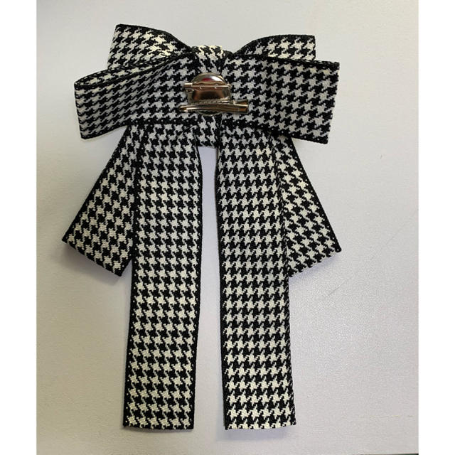 リボン　ネクタイ　千鳥格子　 レディースのファッション小物(バンダナ/スカーフ)の商品写真