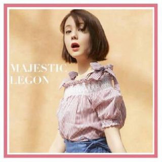 マジェスティックレゴン(MAJESTIC LEGON)のマジェスティックレゴン　ストライプ肩開きブラウス(シャツ/ブラウス(半袖/袖なし))