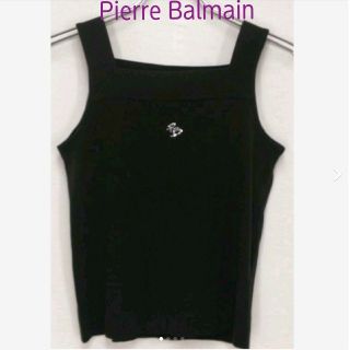 バルマン(BALMAIN)のPierre Balmain　美品　ブラックカラー　タンクトップ(タンクトップ)