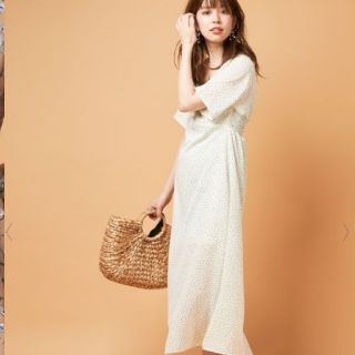 ナチュラルクチュール(natural couture)のnaturalcouture Aライン ワンピース ドット(ロングワンピース/マキシワンピース)