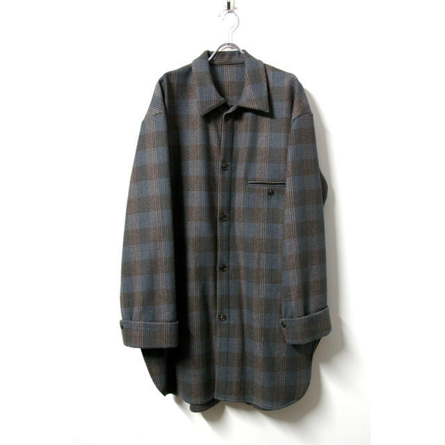 URU 19AW wool check over shirts