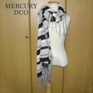 マーキュリーデュオ(MERCURYDUO)のMERCURY DUO ボーダー柄大判ストール ショール マフラー(マフラー/ショール)