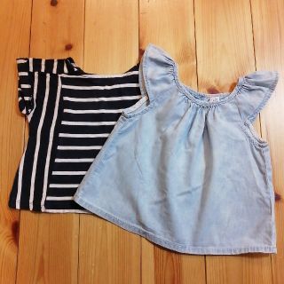 オールドネイビー(Old Navy)のOldNavyボーダーTシャツ&GAPチュニックブラウス　70cm 2点セット(シャツ/カットソー)