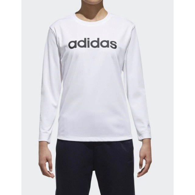 adidas(アディダス)のアディダス　長袖Tシャツ　ロンT レディース  ホワイト　白　L 新品　未使用 レディースのトップス(Tシャツ(長袖/七分))の商品写真
