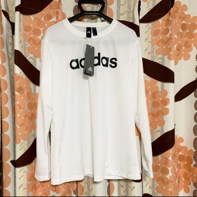 adidas(アディダス)のアディダス　長袖Tシャツ　ロンT レディース  ホワイト　白　L 新品　未使用 レディースのトップス(Tシャツ(長袖/七分))の商品写真