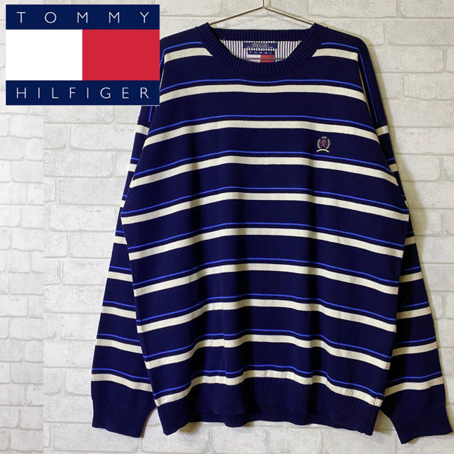 TOMMY HILFIGER(トミーヒルフィガー)の【TOMMY HILFIGER】トミーフィルフィガー コットン ニット90's メンズのトップス(ニット/セーター)の商品写真