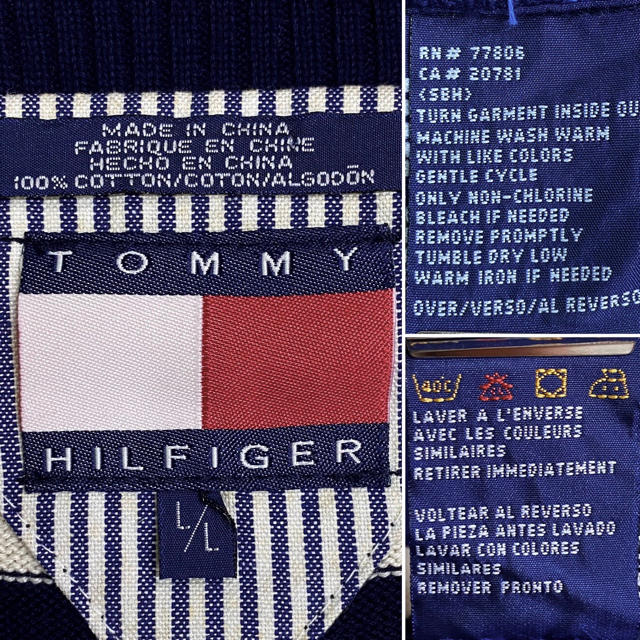 TOMMY HILFIGER(トミーヒルフィガー)の【TOMMY HILFIGER】トミーフィルフィガー コットン ニット90's メンズのトップス(ニット/セーター)の商品写真