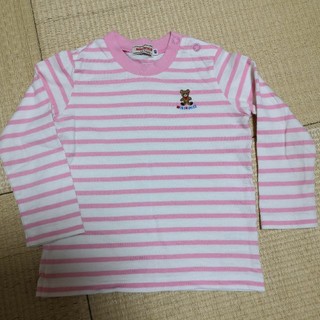 ミキハウス(mikihouse)のMIKI HOUSEミキハウス☆ピンク ストライプ ロンティー size90(Tシャツ/カットソー)