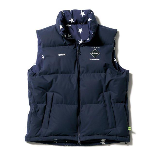 新品F.C.R.B. REVERSIBLE DOWN VEST紺M