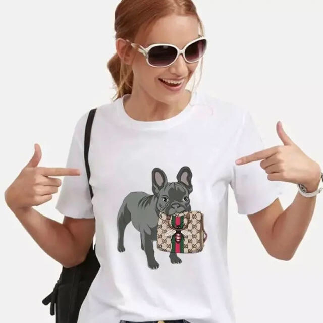 EMODA(エモダ)の新品👜スプリングDogトップスTシャツホワイト レディースのトップス(カットソー(半袖/袖なし))の商品写真