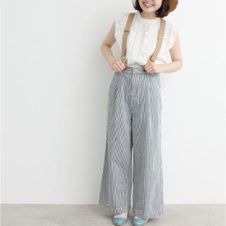 ドットアンドストライプスチャイルドウーマン(Dot&Stripes CHILDWOMAN)のデニム ヒッコリー サスペンダーパンツ(サロペット/オーバーオール)