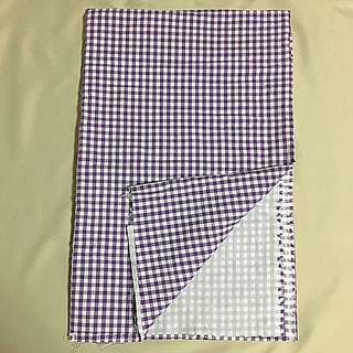ミキハウス(mikihouse)のダブルガーゼ生地 紫×白のチェック 110×50cm ミキハウス 2重ガーゼ(生地/糸)