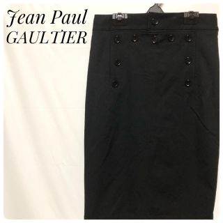 ジャンポールゴルチエ(Jean-Paul GAULTIER)の希少レア　ジャンポールゴルチエ　レディース膝丈スカート　サイズM　黒(ひざ丈スカート)