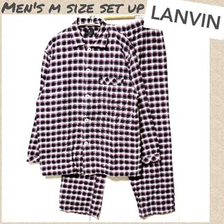 ランバン(LANVIN)の☆LANVIN☆正規品 チェック柄シャツ セットアップウェア メンズMサイズ(シャツ)