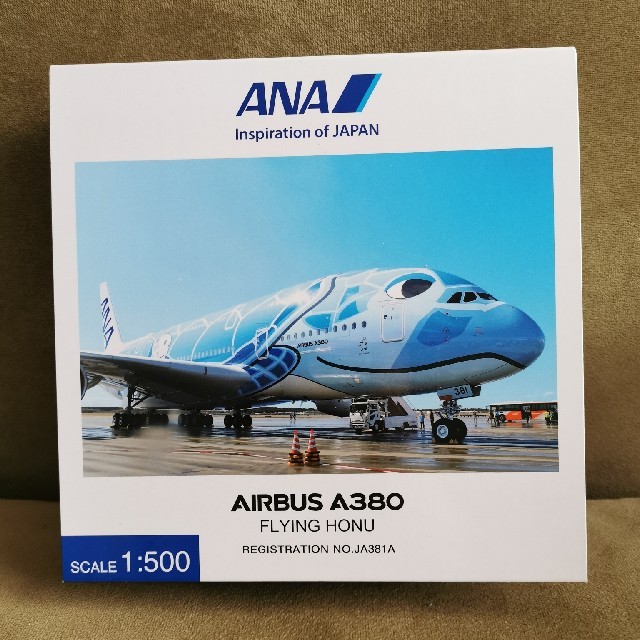 ANA(全日本空輸)(エーエヌエー(ゼンニッポンクウユ))のCivicR様専用【新品】1/500 ANA モデルプレーン A380 ホヌ エンタメ/ホビーのおもちゃ/ぬいぐるみ(模型/プラモデル)の商品写真