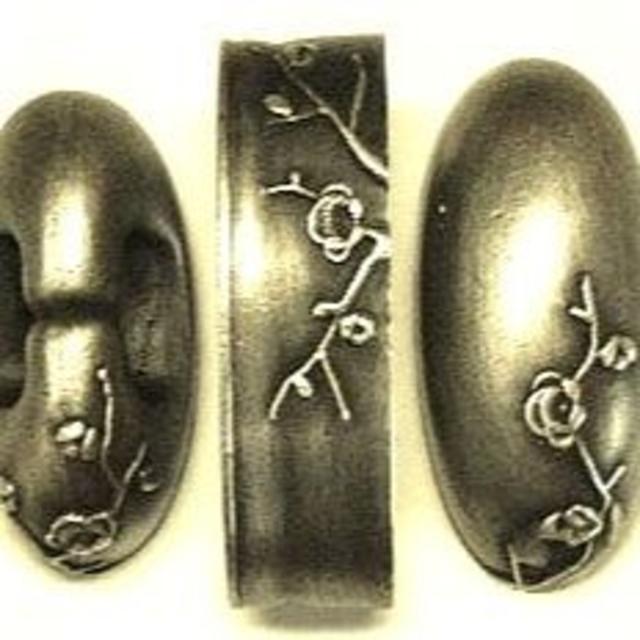 割引価格 縁頭鐺3点セット 肥後小梅図(40mm) nky-43 武具 割引価格 縁頭鐺3点セット 肥後小梅図(40mm) nky-43 武具
