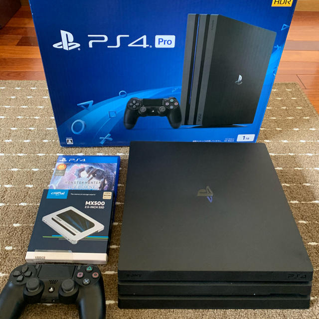 PS4 Pro 本体 CUH-7100BB01 内部SSD換装 モンハン付き