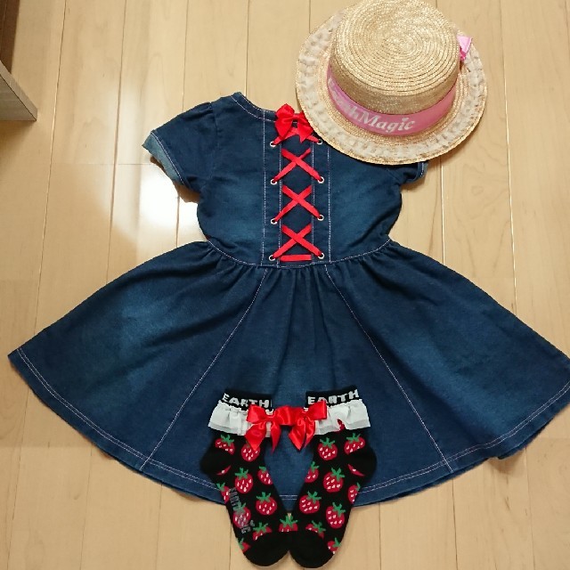 EARTHMAGIC(アースマジック)の売約済みです🥰☘️1日お迎え☘️ キッズ/ベビー/マタニティのキッズ服女の子用(90cm~)(ワンピース)の商品写真