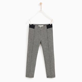 ザラキッズ(ZARA KIDS)の152  zara チェックハイウエストジップスキニーパンツ(パンツ/スパッツ)