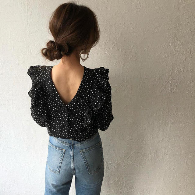 HOWDY. 2019/SS ⚪︎⚫︎dot blouse⚫︎⚪︎