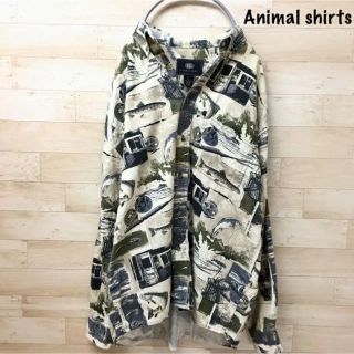 【AR outfitters】シャツ(L) 総柄　アニマル  フィッシング (シャツ)