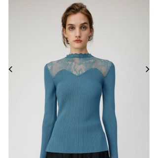 マウジー(moussy)のmoussy LACE KNIT COMBI トップス(ニット/セーター)