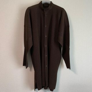 イッセイミヤケ(ISSEY MIYAKE)のHOMME PLISSE    スタンドカラーロングシャツ(シャツ)