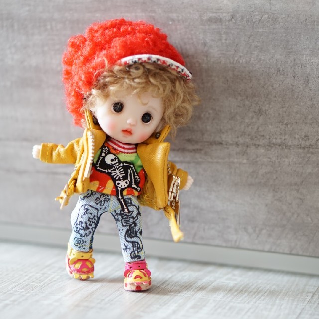 オビツ11　ねんどろいどどーる　レザージャケット6点セット ハンドメイドのぬいぐるみ/人形(人形)の商品写真
