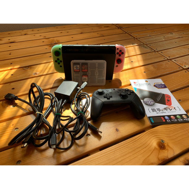 人気定番の Nintendo Switch プロコン＋スマブラ、スプラ2、ポケモン付き 任天堂Switch 家庭用ゲーム機本体 