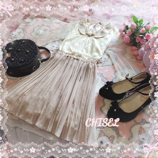 ♡CHISEL♡レース⭐プリーツミニワンピース♡(ひざ丈ワンピース)