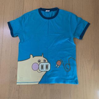 ドラッグストアーズ ★新品F★海辺リゾートのぶたちゃんラグランTシャツ★サックス