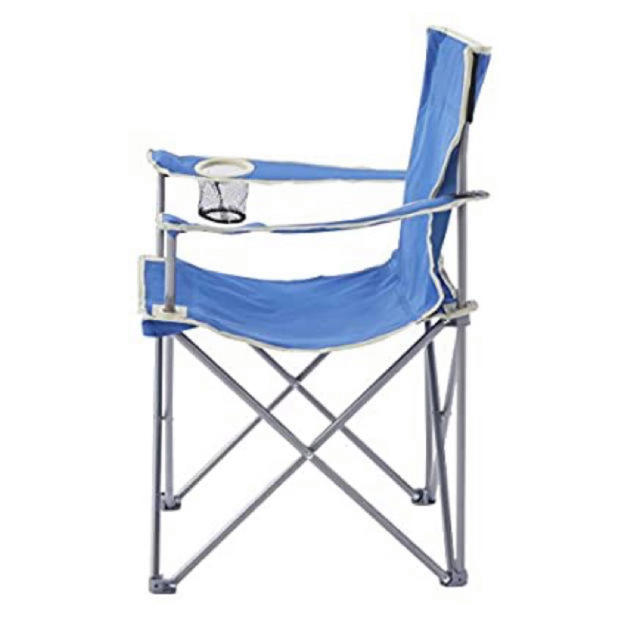 CAPTAIN STAG(キャプテンスタッグ)のアウトドアチェア (ドリンクホルダー付 折りたたみ椅子　青 インテリア/住まい/日用品の椅子/チェア(折り畳みイス)の商品写真