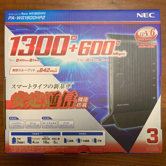 【未使用】NEC Aterm WG1900HP2