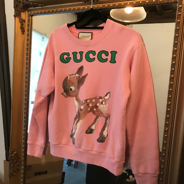 Gucci(グッチ)のGUCCI グッチ トレーナー バンビ ピンク レディースのトップス(トレーナー/スウェット)の商品写真