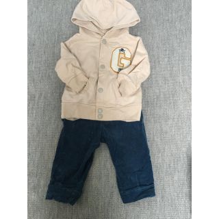 ベビーギャップ(babyGAP)のgapパーカー&コンビミニコーデュロイパンツ80セット美品(トレーナー)