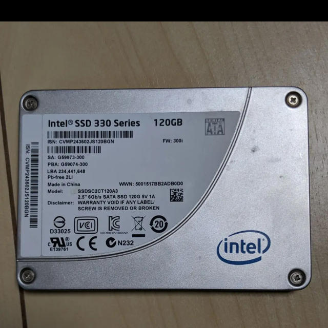 Intel SSD 330 Series 120GB スマホ/家電/カメラのPC/タブレット(PCパーツ)の商品写真