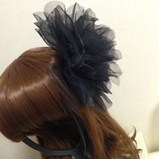 黒★コサージュ(ヘアピン)