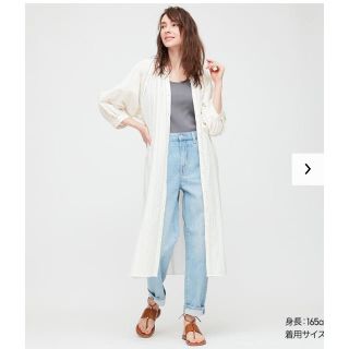 ユニクロ(UNIQLO)の新品タグ付　コットンドビーペザントワンピース　XS(ロングワンピース/マキシワンピース)