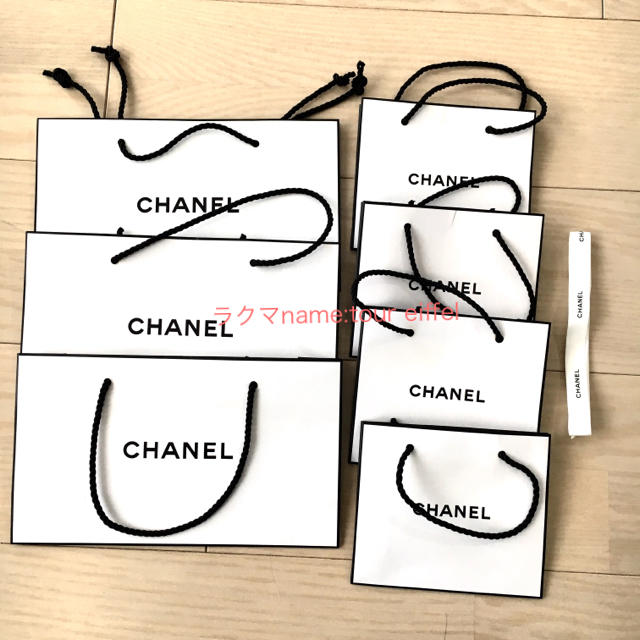 CHANEL(シャネル)のCHANEL シャネル ショッパー ショップ袋 7枚セット リボン付 レディースのバッグ(ショップ袋)の商品写真