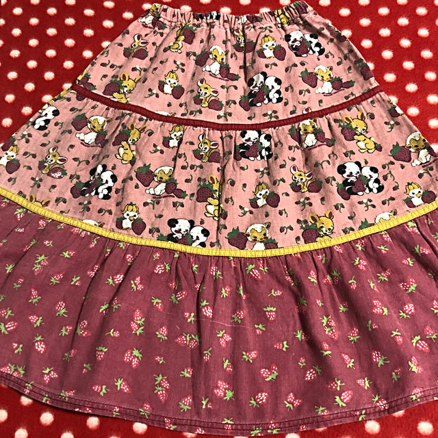 GrandGround(グラグラ)のグラグラgrandground ロングスカート140サイズレトロ キッズ/ベビー/マタニティのキッズ服女の子用(90cm~)(スカート)の商品写真