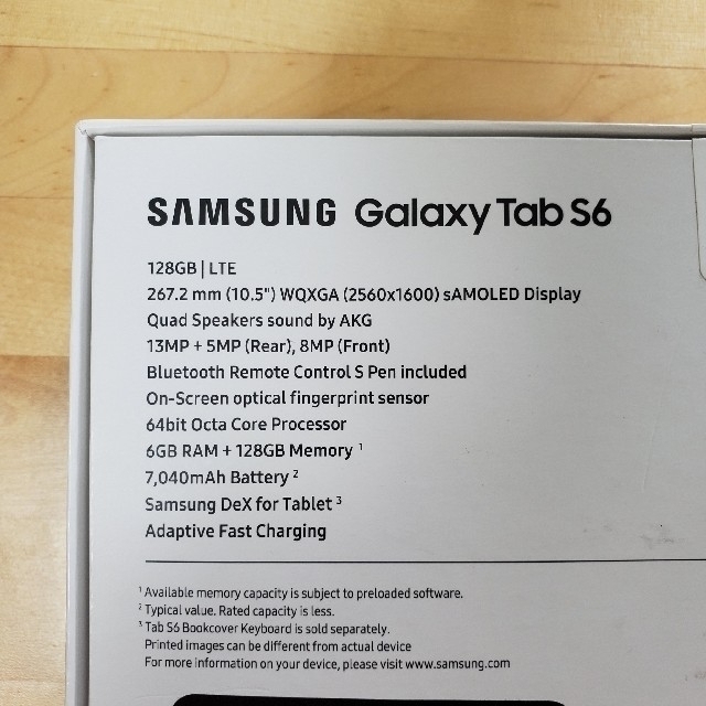 Galaxy(ギャラクシー)のGalaxy Tab S6 128GB  LTE対応モデル スマホ/家電/カメラのPC/タブレット(タブレット)の商品写真